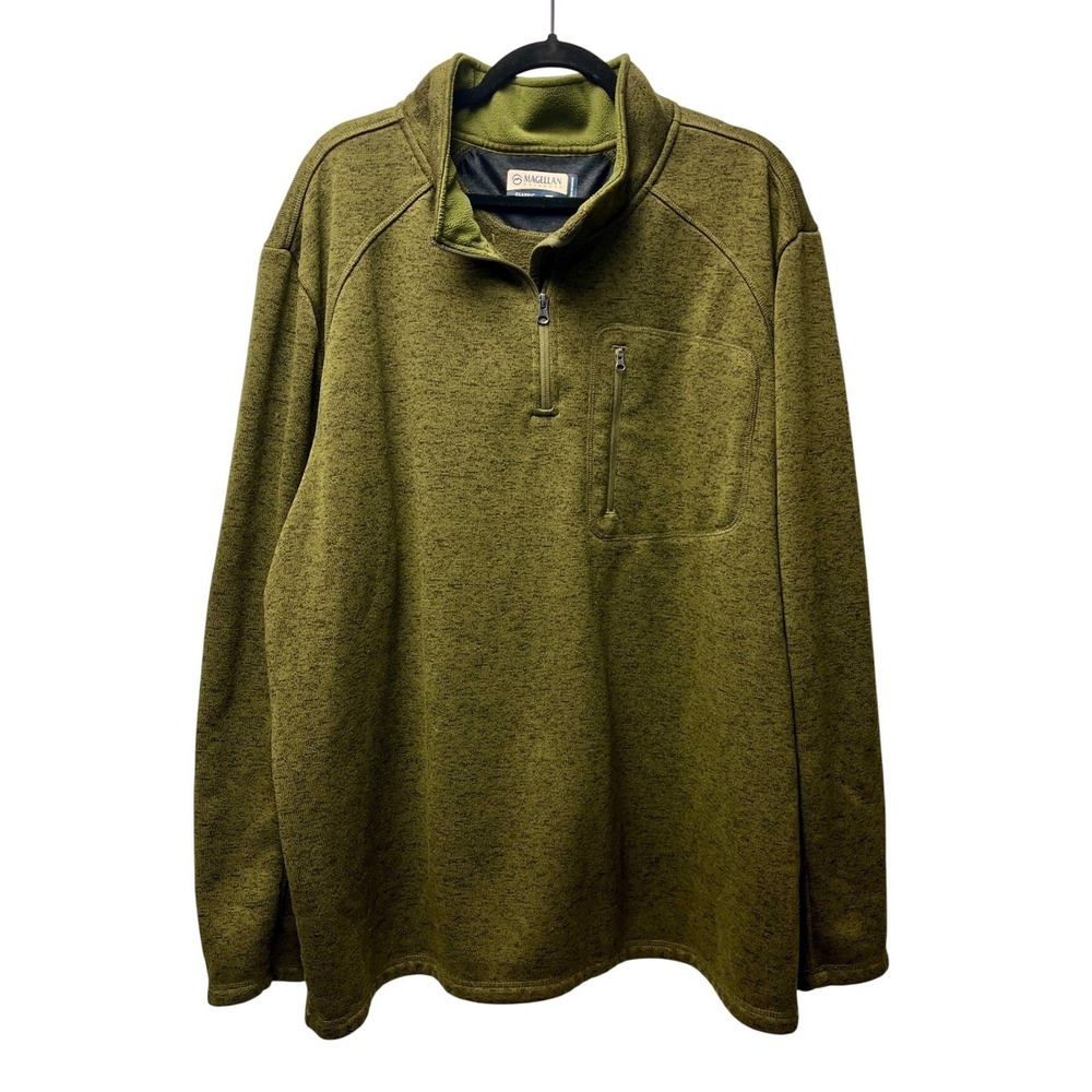 Magellan Men's 3XL Marled Pullover 1/4 Zip Fleece Rugged Hiking Outdoor Gorpcore